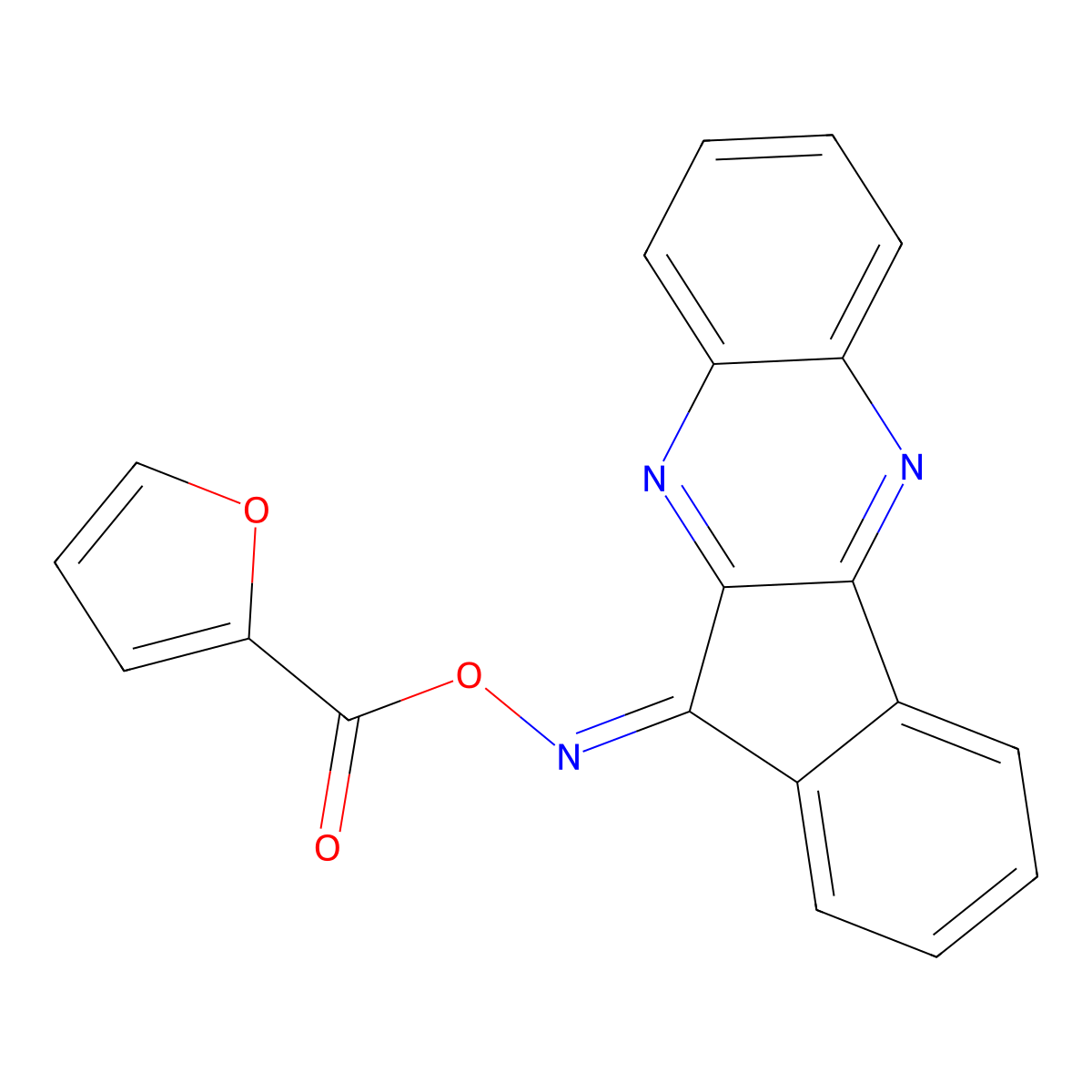 (Indeno[1,2-b]quinoxalin-11-ylideneamino) furan-2-carboxylate molecular structure, CAS 312538-03-7