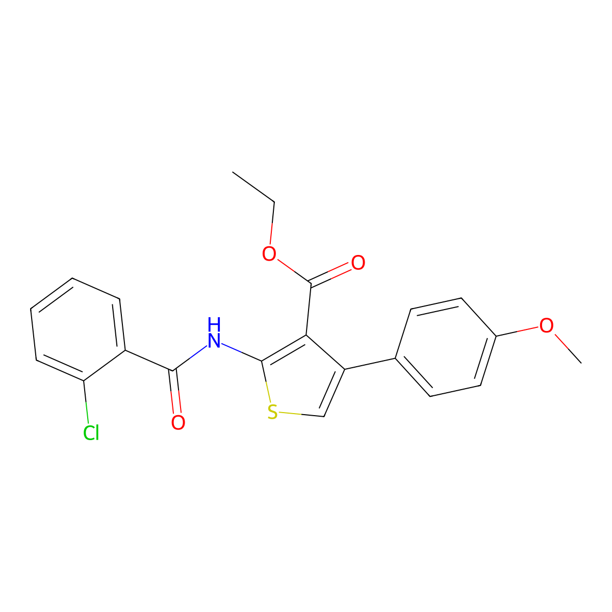 Ethyl 2-[(2-chlorobenzoyl)amino]-4-(4-methoxyphenyl)thiophene-3-carboxylate molecular structure, CAS 312584-48-8