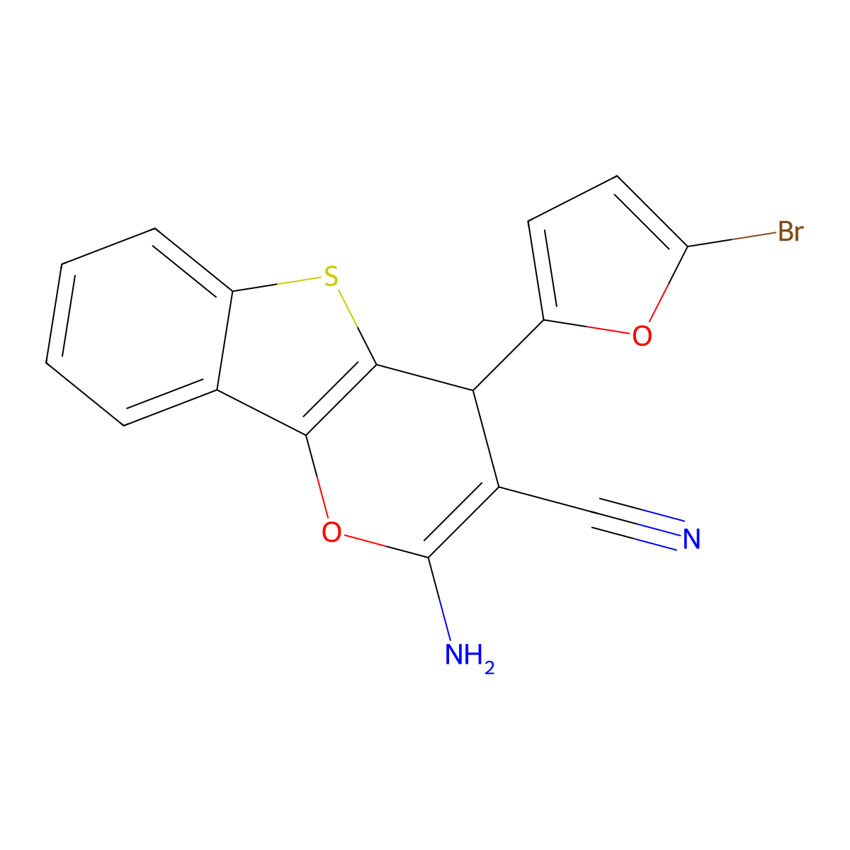 2-amino-4-(5-bromofuran-2-yl)-4H-[1]benzothiolo[3,2-b]pyran-3-carbonitrile molecular structure, CAS 312584-51-3
