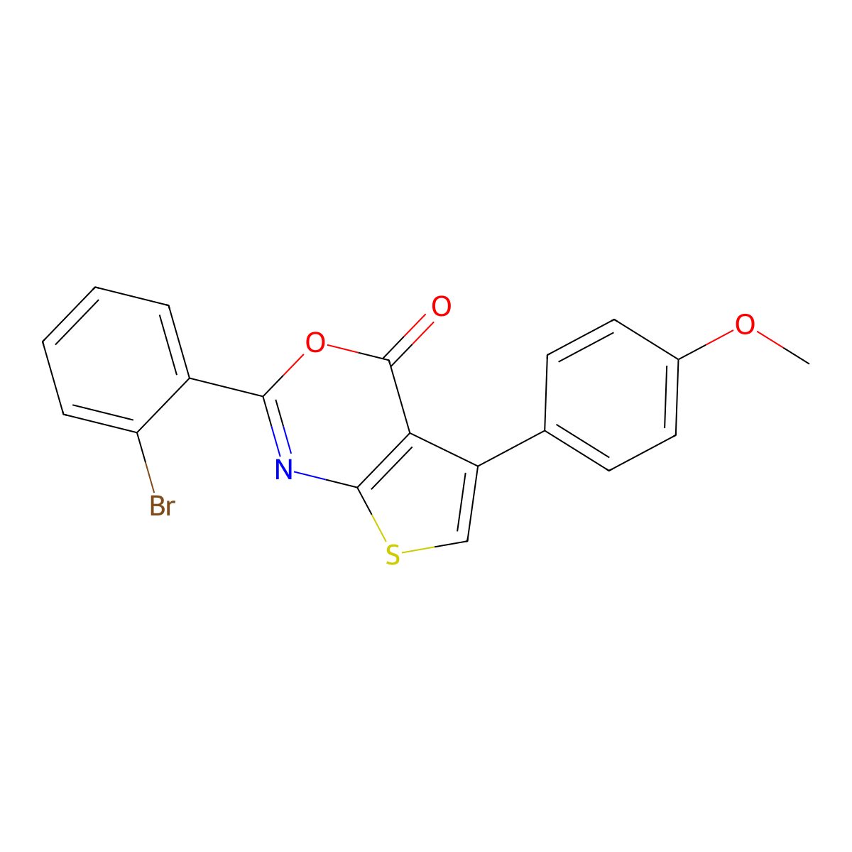 2-(2-bromophenyl)-5-(4-methoxyphenyl)-4H-thieno[2,3-d][1,3]oxazin-4-one molecular structure, CAS 312584-52-4