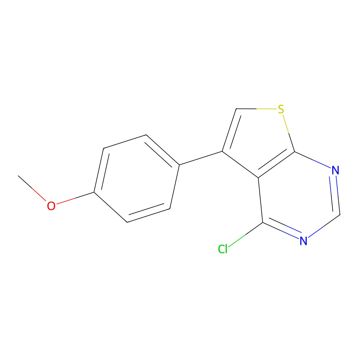 4-Chloro-5-(4-methoxyphenyl)thieno[2,3-d]pyrimidine molecular structure, CAS 312584-53-5
