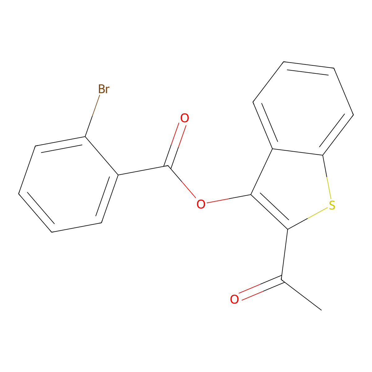 (2-Acetyl-1-benzothiophen-3-yl) 2-bromobenzoate molecular structure, CAS 312584-62-6