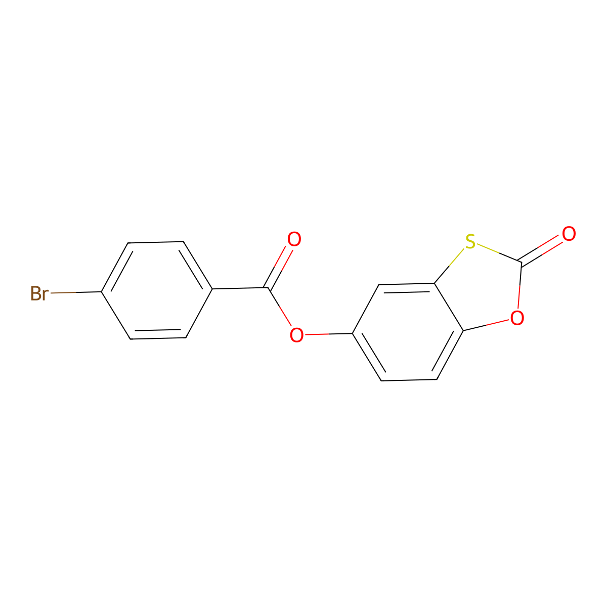 2-Oxo-1,3-benzoxathiol-5-yl 4-bromobenzoate molecular structure, CAS 312584-67-1