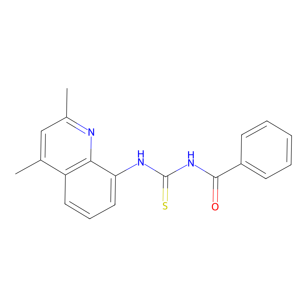 N-[(2,4-dimethylquinolin-8-yl)carbamothioyl]benzamide molecular structure, CAS 312584-82-0