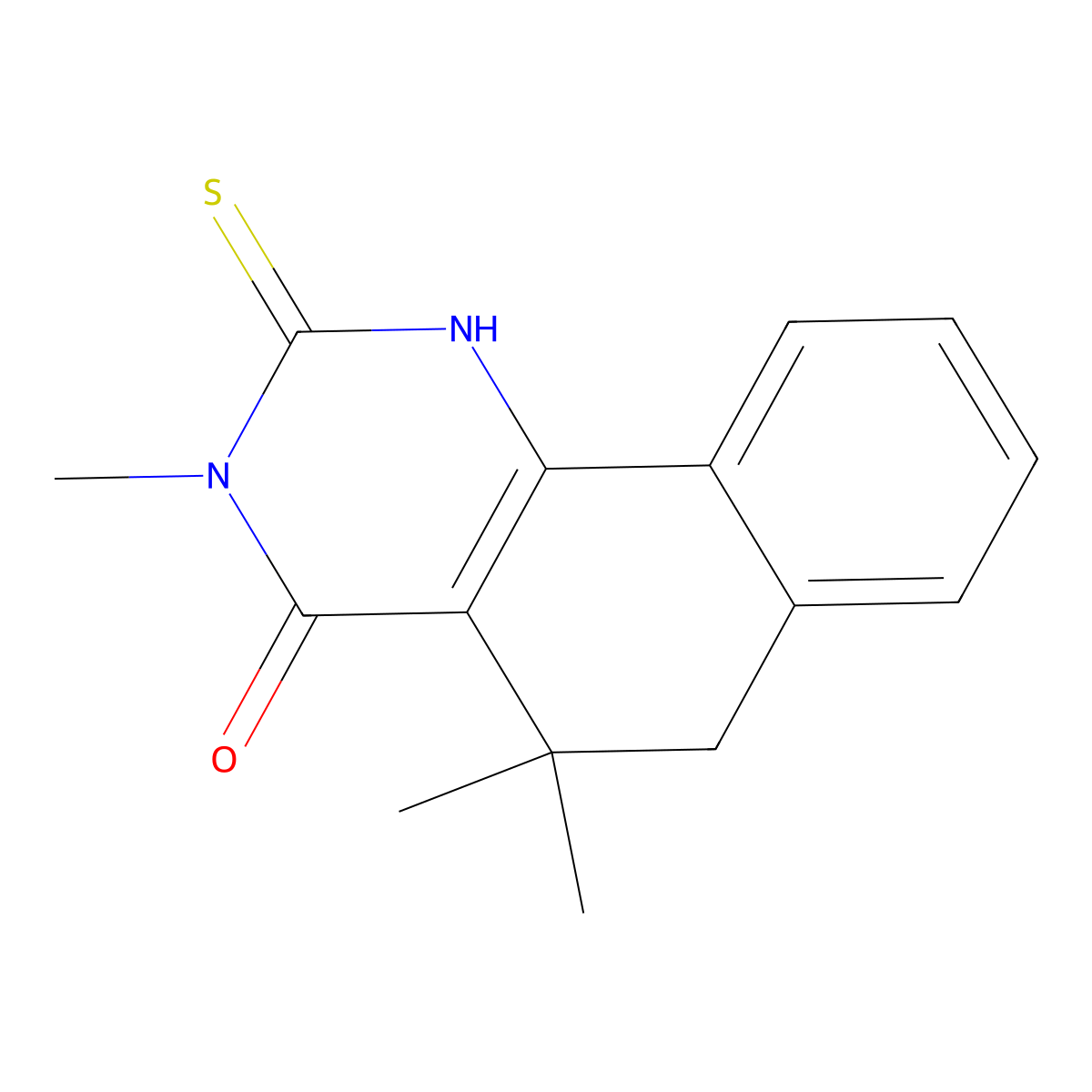 3,5,5-Trimethyl-2-sulfanylidene-1,6-dihydrobenzo[h]quinazolin-4-one molecular structure, CAS 312585-58-3
