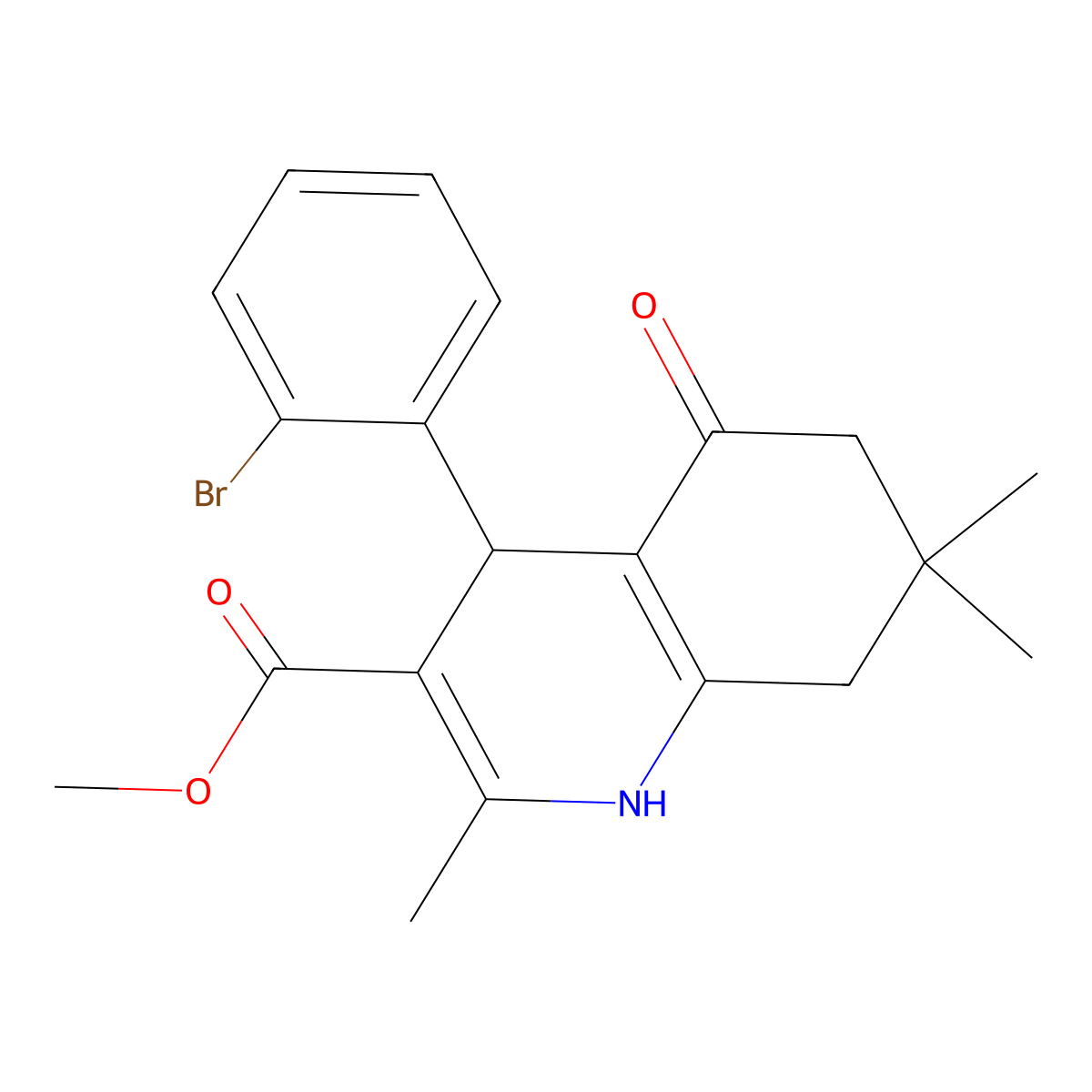 Methyl 4-(2-bromophenyl)-2,7,7-trimethyl-5-oxo-1,4,5,6,7,8-hexahydro-3-quinolinecarboxylate molecular structure, CAS 312585-92-5