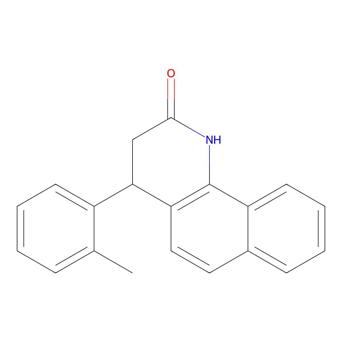 4-(2-methylphenyl)-3,4-dihydrobenzo[h]quinolin-2(1H)-one molecular structure, CAS 312586-34-8