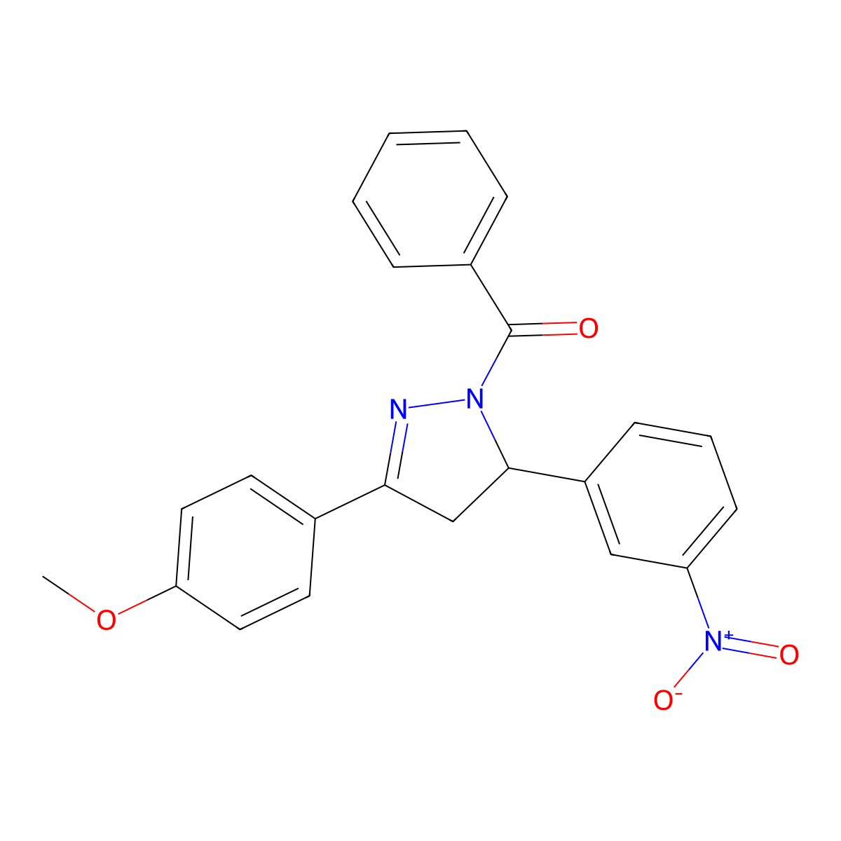 (3-(4-methoxyphenyl)-5-(3-nitrophenyl)-4,5-dihydro-1H-pyrazol-1-yl)(phenyl)methanone molecular structure, CAS 312586-90-6