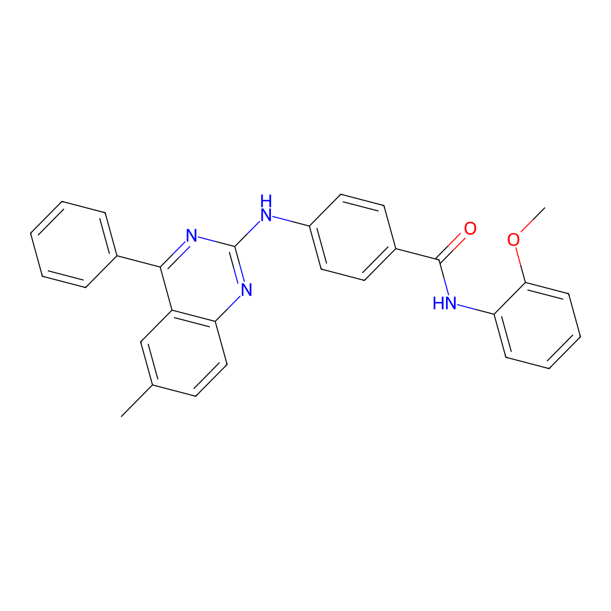 N-(2-methoxyphenyl)-4-[(6-methyl-4-phenylquinazolin-2-yl)amino]benzamide molecular structure, CAS 312587-03-4