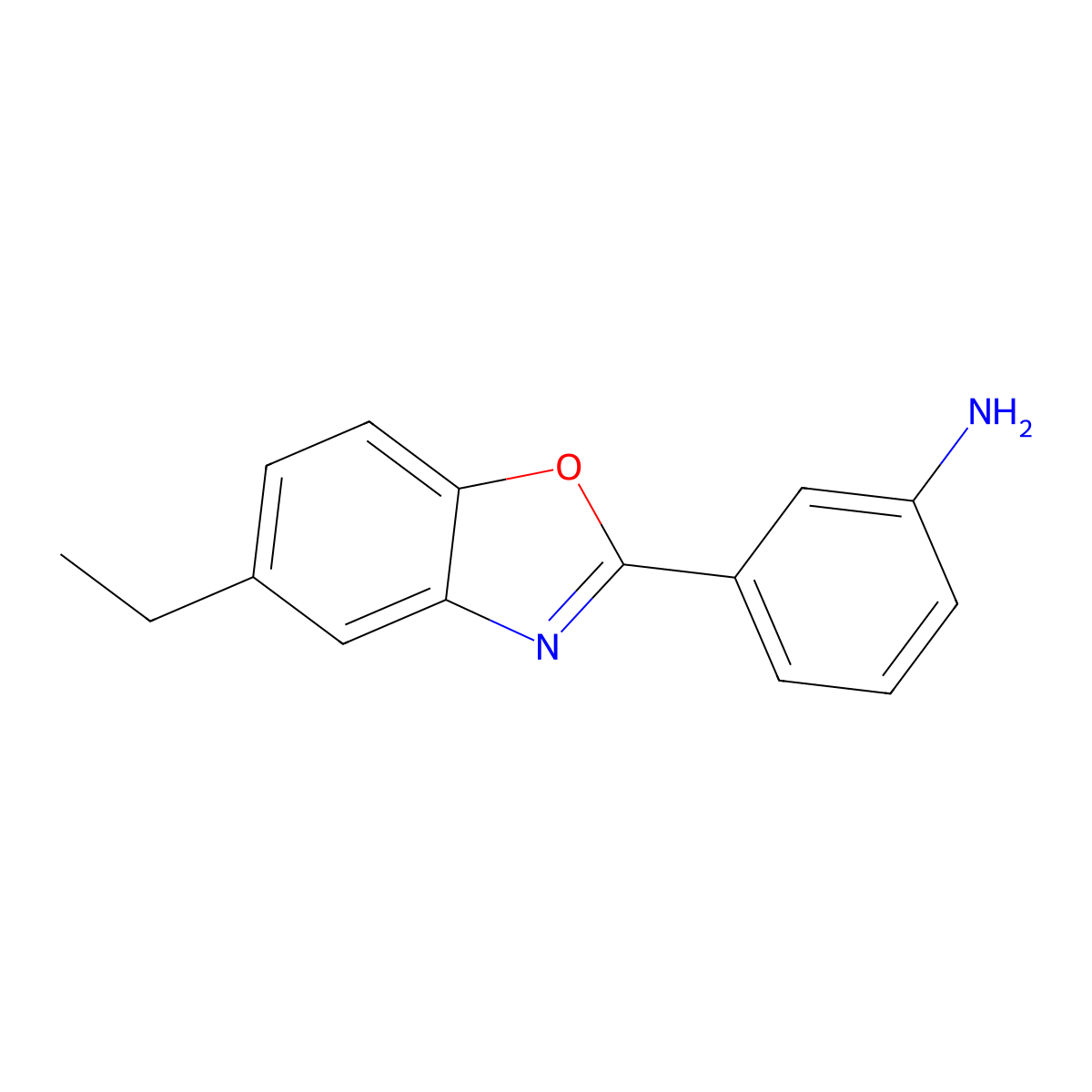 3-(5-Ethyl-benzooxazol-2-yl)-phenylamine molecular structure, CAS 312587-09-0