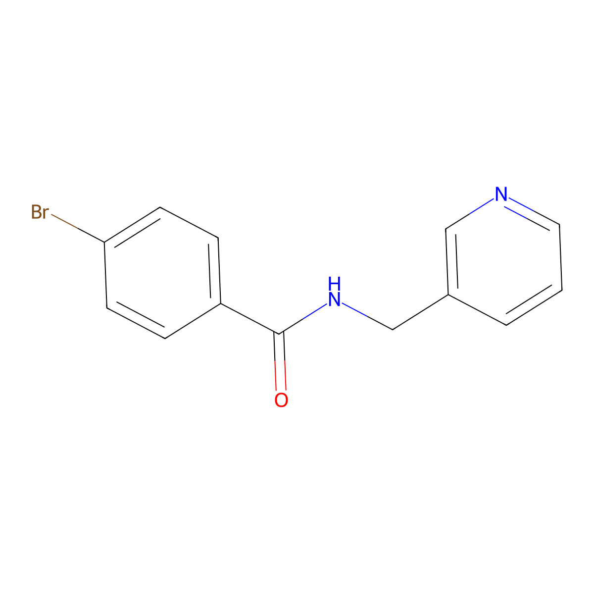 4-bromo-N-(pyridin-3-ylmethyl)benzamide molecular structure, CAS 312587-74-9