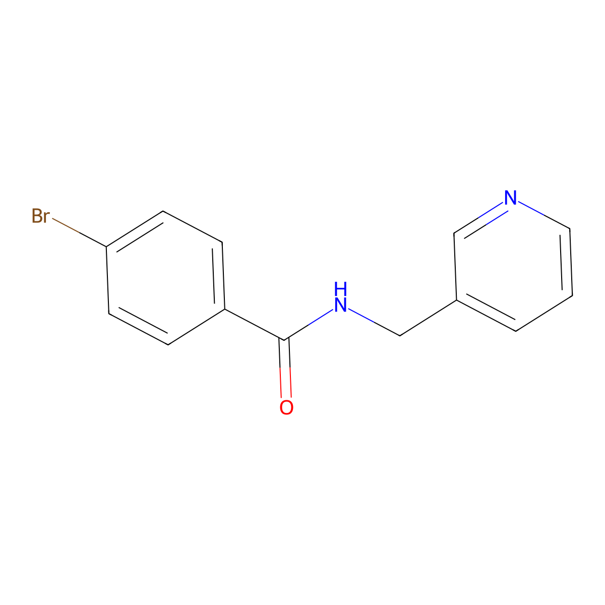4-bromo-N-(pyridin-3-ylmethyl)benzamide molecular structure, CAS 312587-74-9