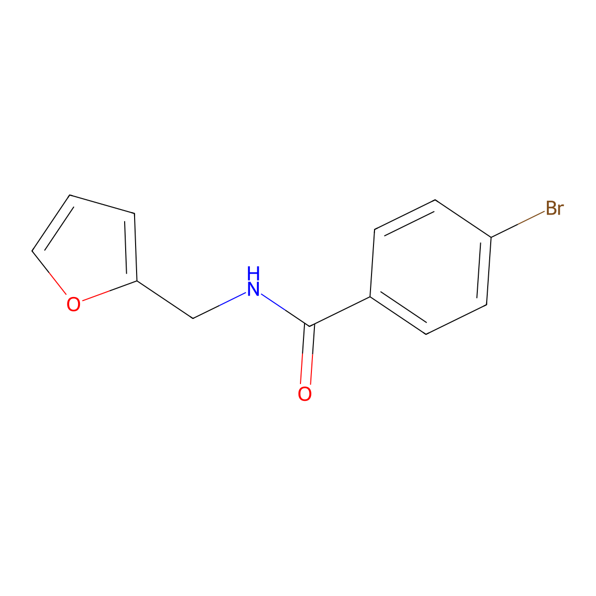 4-Bromo-N-(2-furanylmethyl)benzamide molecular structure, CAS 312587-75-0