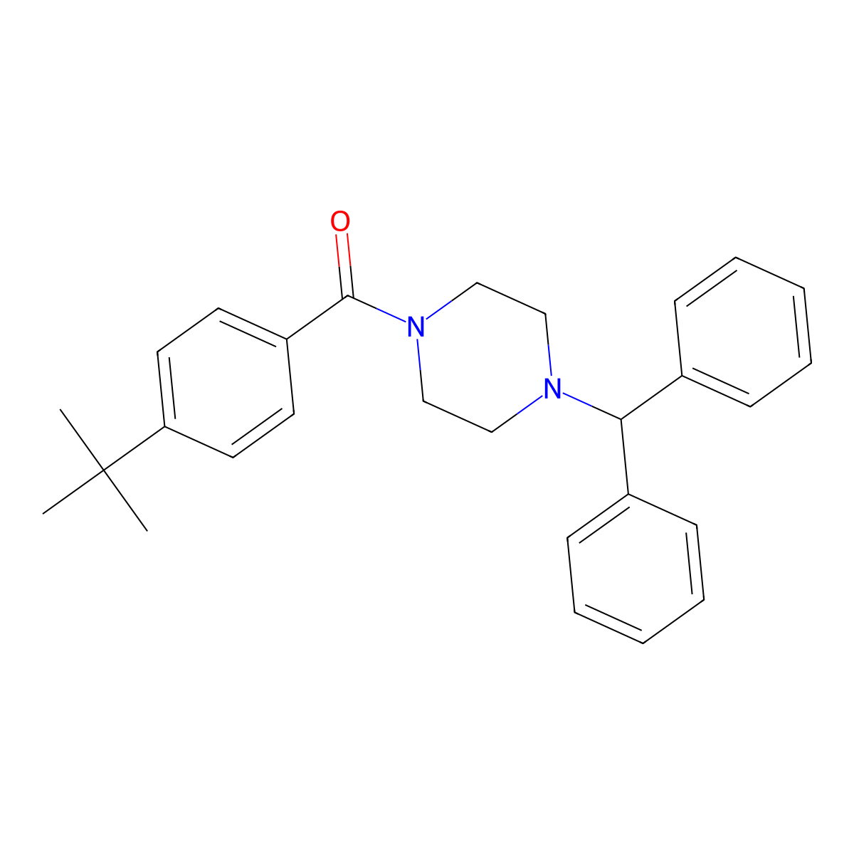 (4-Benzhydrylpiperazin-1-yl)-(4-tert-butylphenyl)methanone molecular structure, CAS 312588-66-2