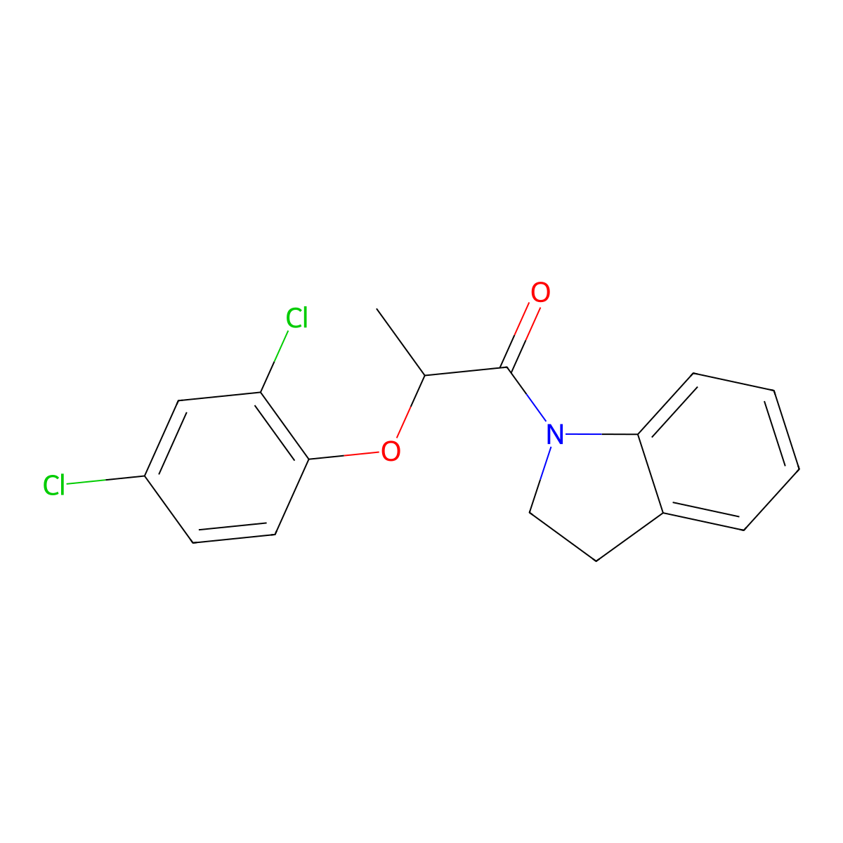 2-(2,4-Dichlorophenoxy)-1-(2,3-dihydro-1H-indol-1-yl)-1-propanone molecular structure, CAS 312588-70-8