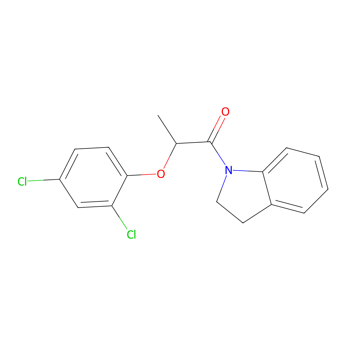 2-(2,4-Dichlorophenoxy)-1-(2,3-dihydro-1H-indol-1-yl)-1-propanone molecular structure, CAS 312588-70-8