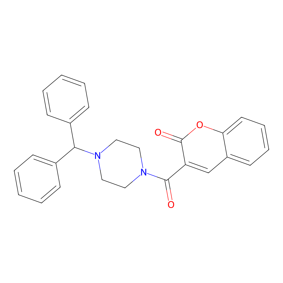 3-{[4-(Diphenylmethyl)piperazinyl]carbonyl}chromen-2-one molecular structure, CAS 312588-76-4