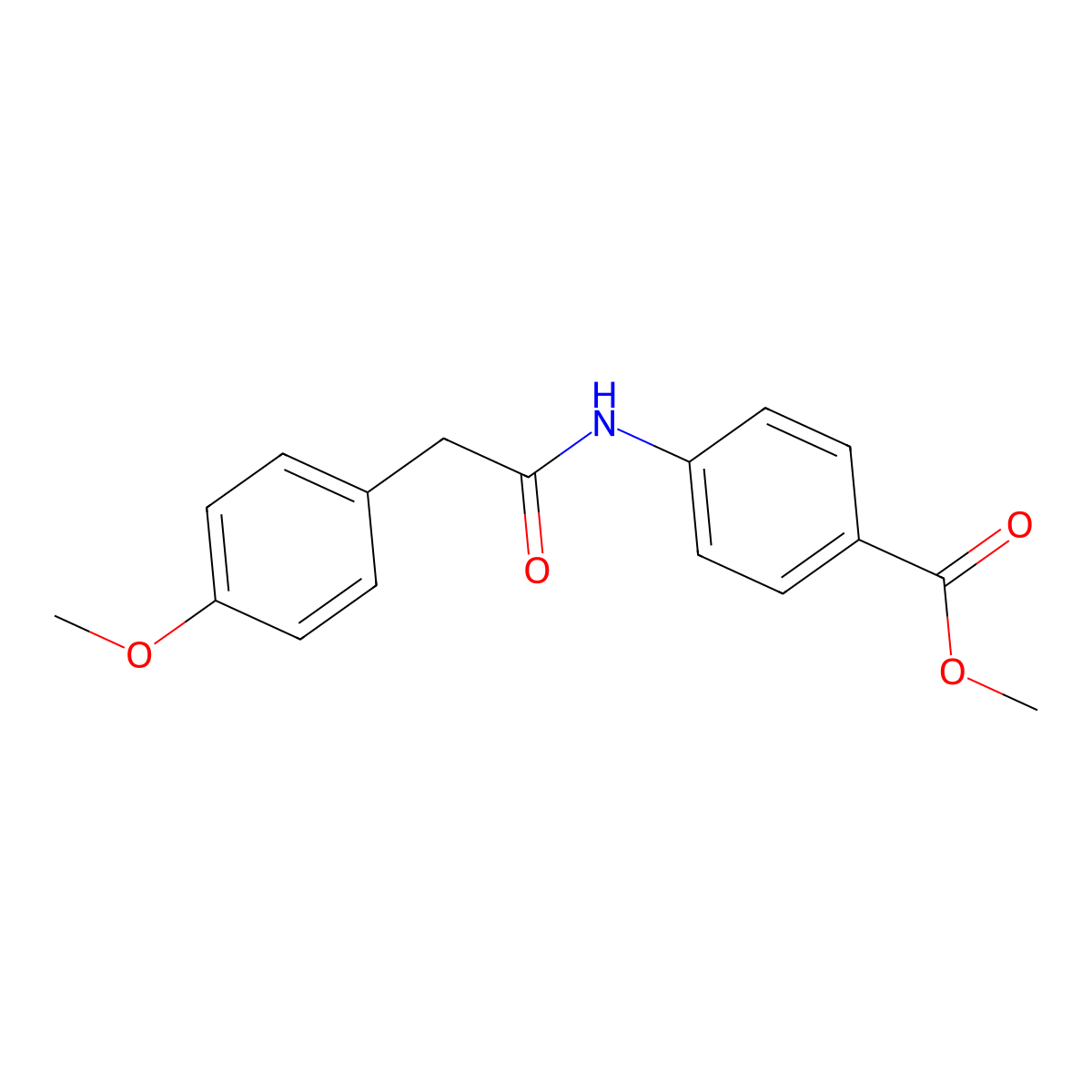 Methyl 4-{[(4-methoxyphenyl)acetyl]amino}benzoate molecular structure, CAS 312588-82-2
