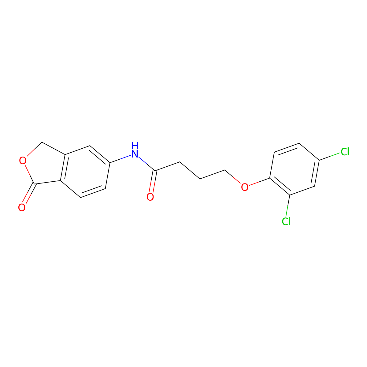 4-(2,4-dichlorophenoxy)-N-(1-oxo-1,3-dihydro-2-benzofuran-5-yl)butanamide molecular structure, CAS 312588-83-3