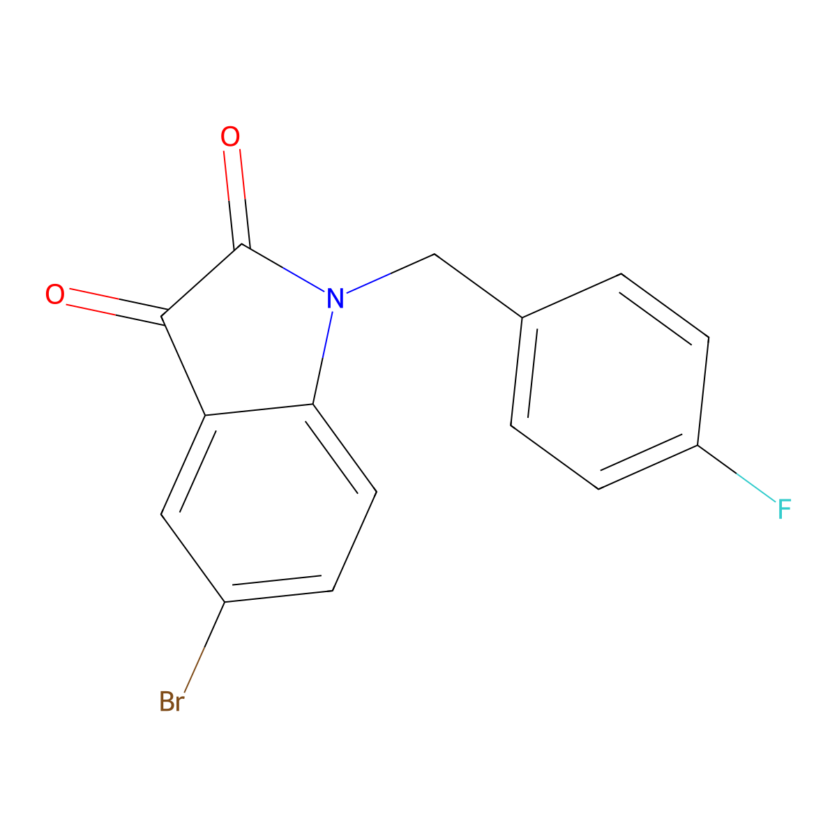 5-Bromo-1-[(4-fluorophenyl)methyl]indole-2,3-dione molecular structure, CAS 312589-90-5