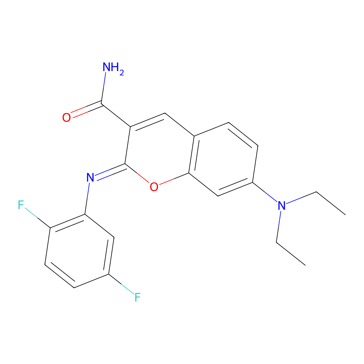 (2Z)-7-(diethylamino)-2-[(2,5-difluorophenyl)imino]-2H-chromene-3-carboxamide molecular structure, CAS 312590-03-7
