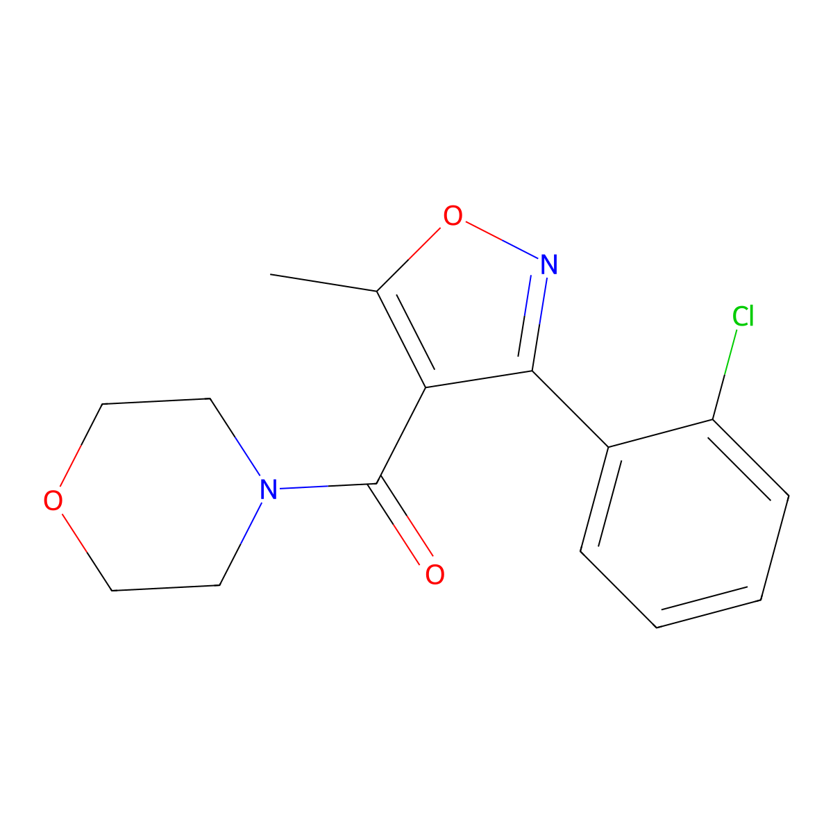 (3-(2-Chlorophenyl)-5-methylisoxazol-4-yl)(morpholino)methanone molecular structure, CAS 312590-47-9