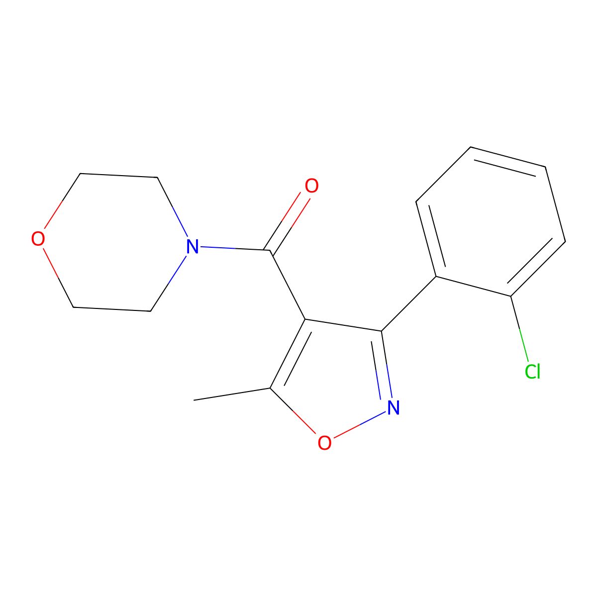 (3-(2-Chlorophenyl)-5-methylisoxazol-4-yl)(morpholino)methanone molecular structure, CAS 312590-47-9