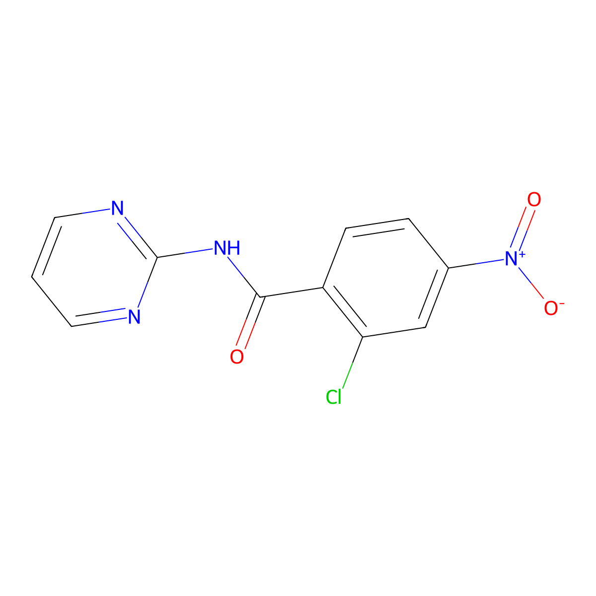 2-chloro-4-nitro-N-(pyrimidin-2-yl)benzamide molecular structure, CAS 312590-70-8