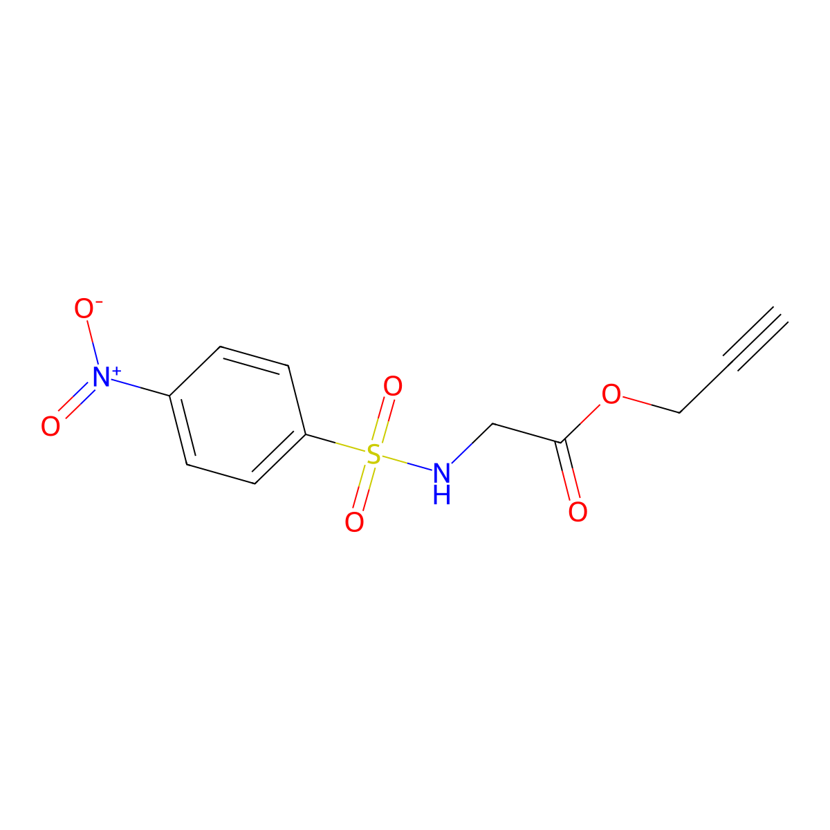 Prop-2-ynyl 2-[(4-nitrophenyl)sulfonylamino]acetate molecular structure, CAS 312591-13-2