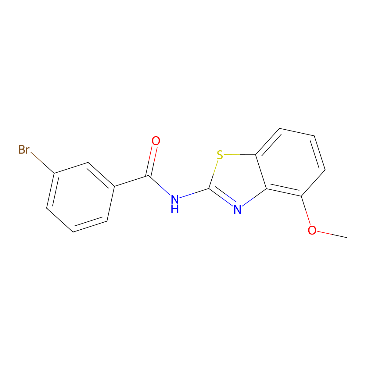 3-bromo-N-(4-methoxy-1,3-benzothiazol-2-yl)benzamide molecular structure, CAS 312591-17-6