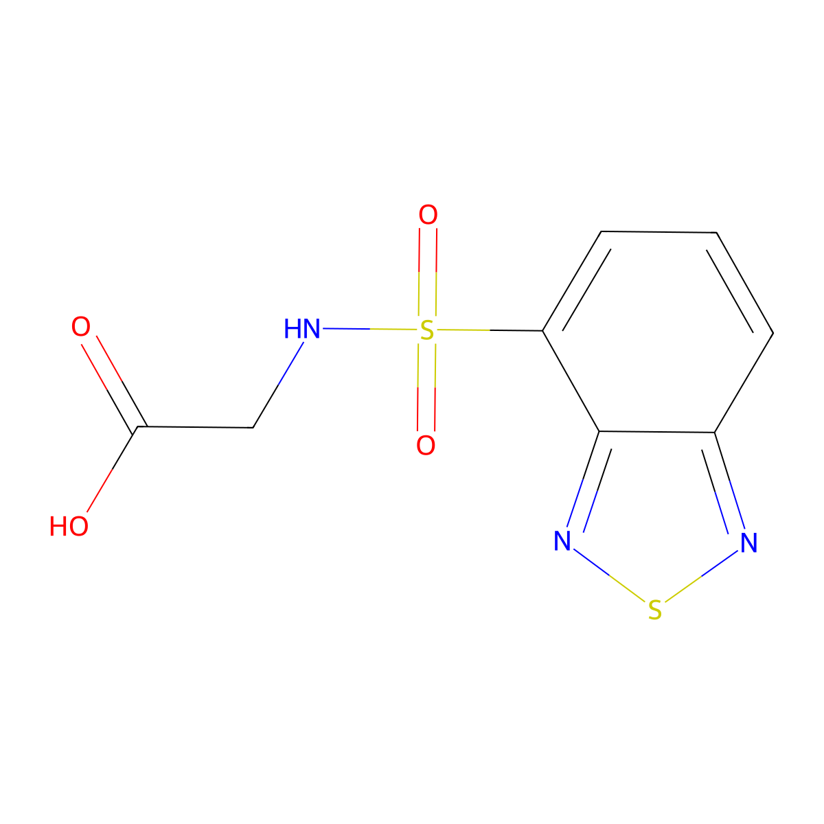 N-(2,1,3-Benzothiadiazol-4-ylsulfonyl)glycine molecular structure, CAS 312591-21-2