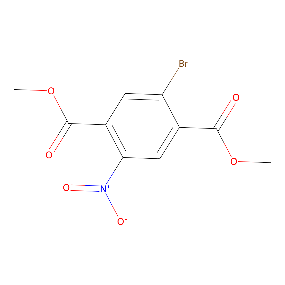 Dimethyl 2-bromo-5-nitroterephthalate molecular structure, CAS 312591-22-3