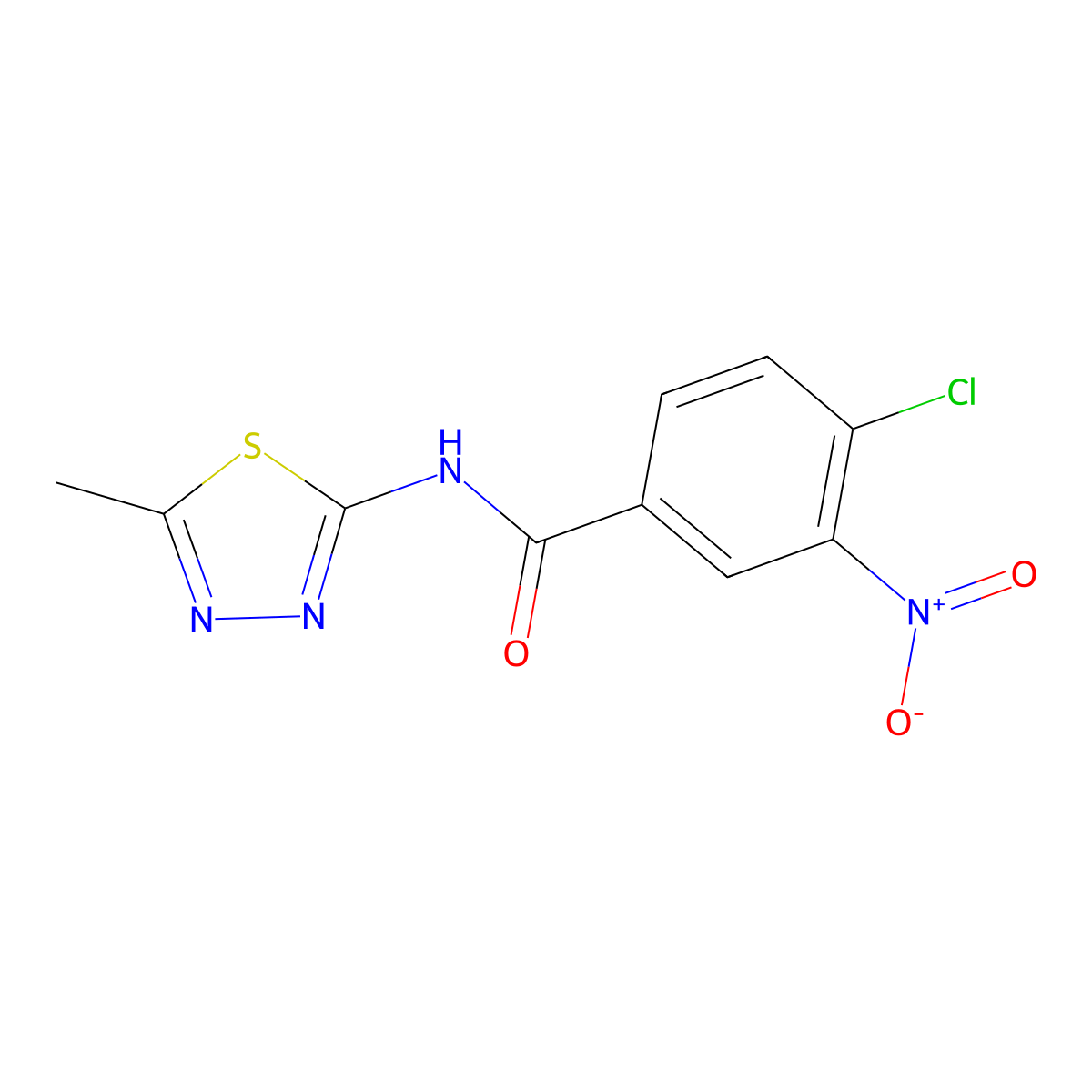 4-chloro-N-(5-methyl-1,3,4-thiadiazol-2-yl)-3-nitrobenzamide molecular structure, CAS 312591-31-4