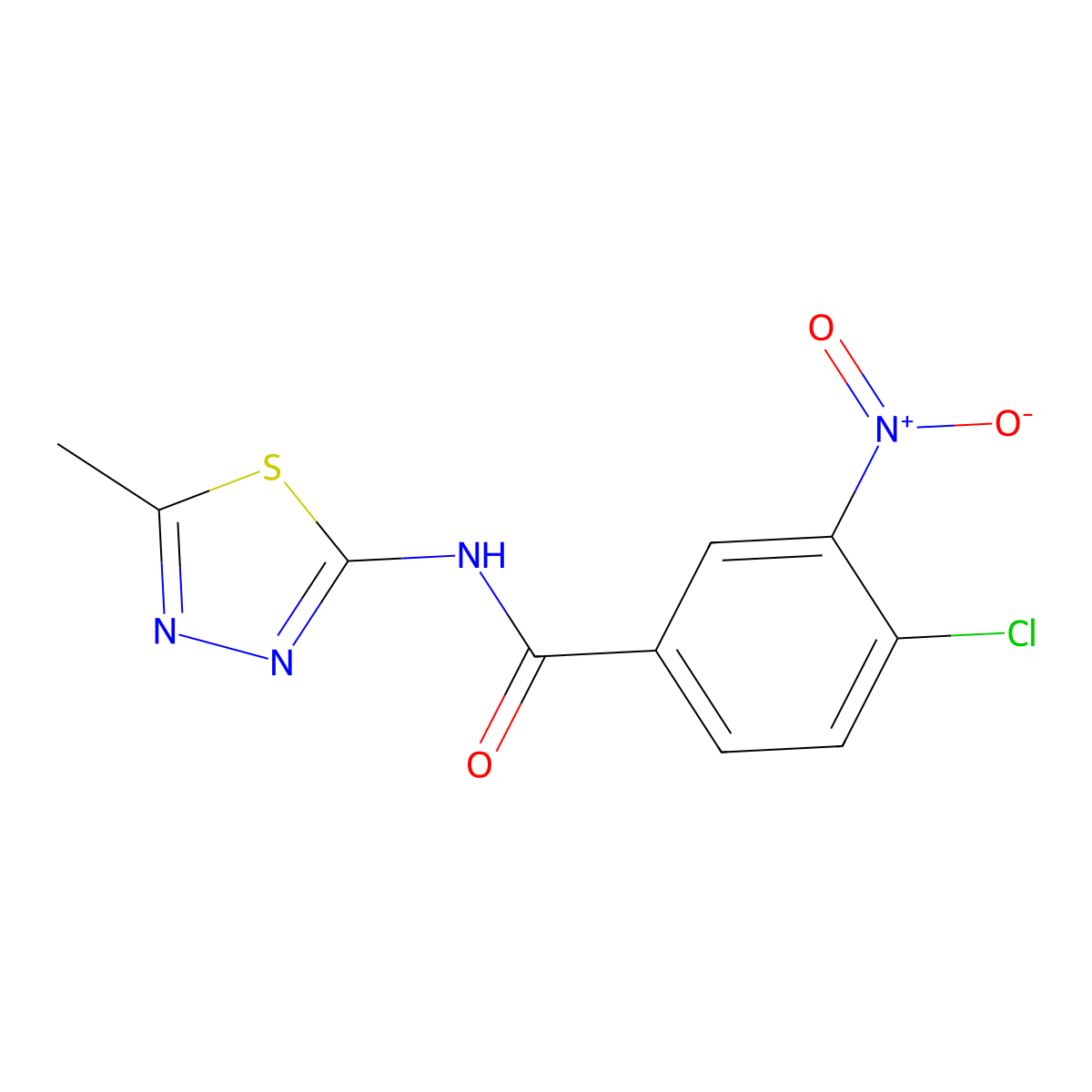 4-chloro-N-(5-methyl-1,3,4-thiadiazol-2-yl)-3-nitrobenzamide molecular structure, CAS 312591-31-4