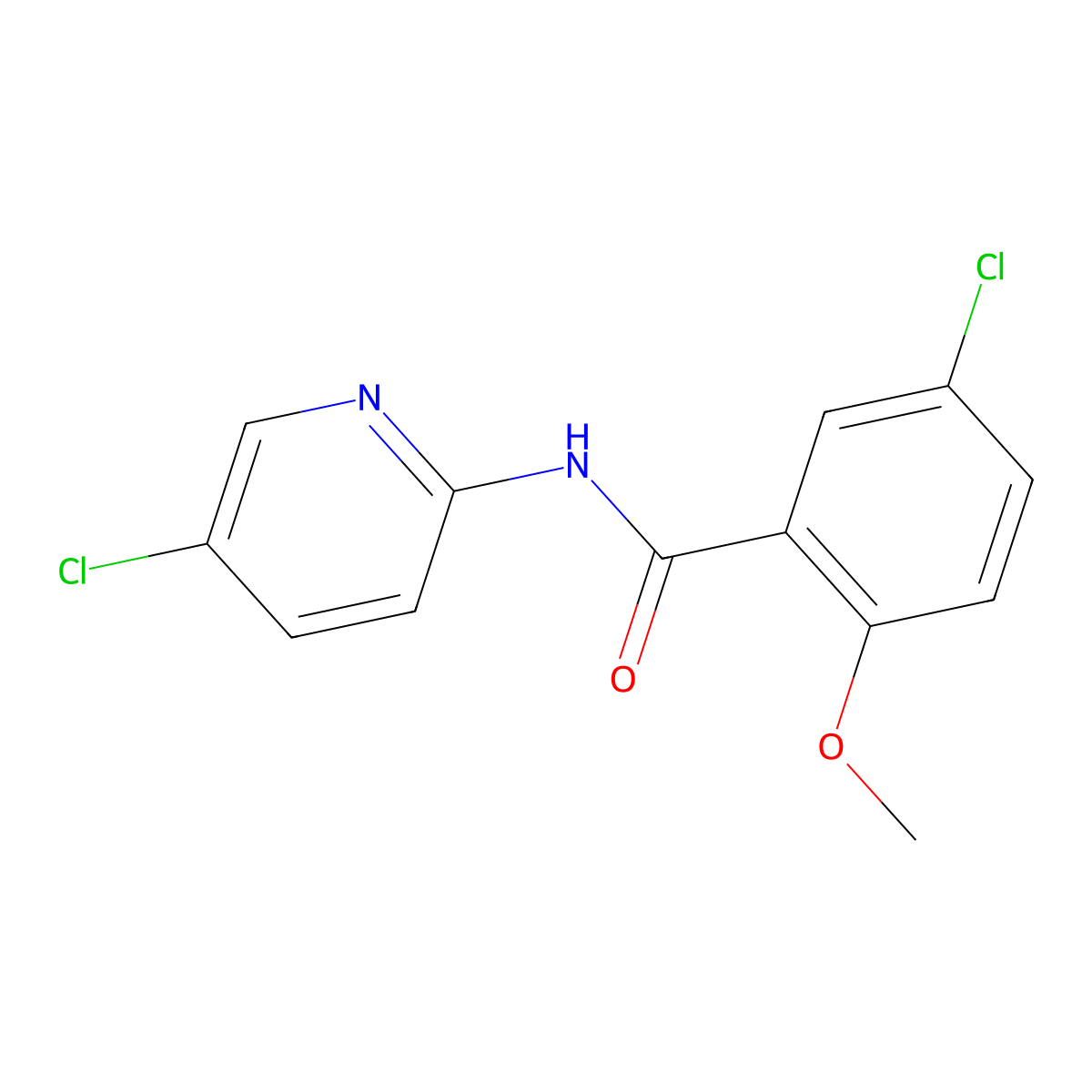 5-chloro-N-(5-chloropyridin-2-yl)-2-methoxybenzamide molecular structure, CAS 312591-32-5