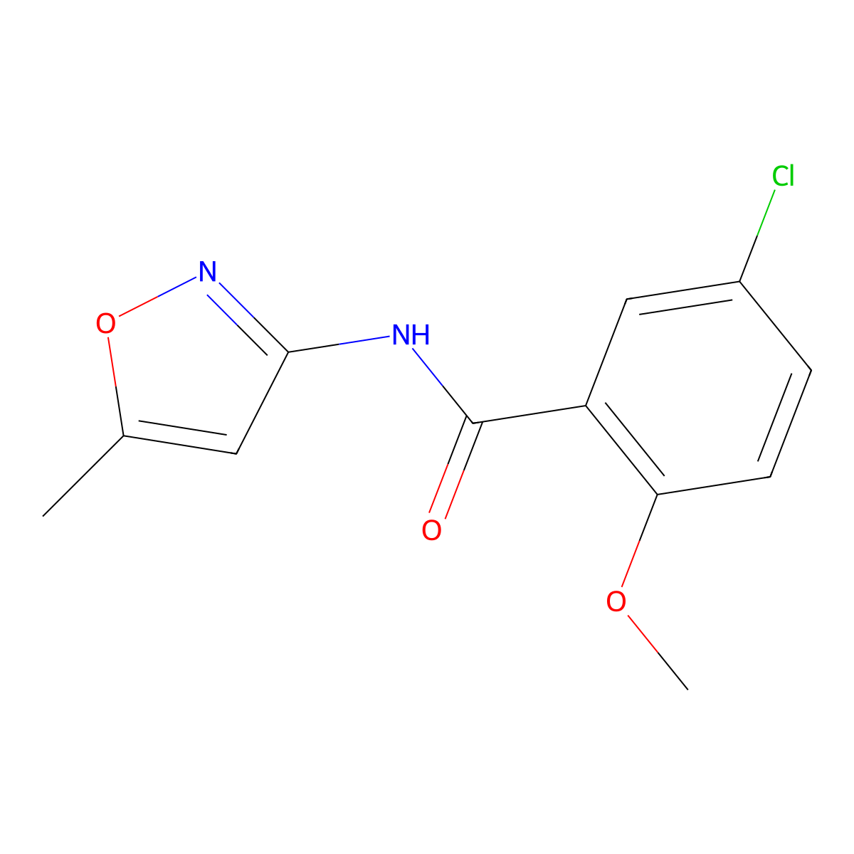 5-chloro-2-methoxy-N-(5-methyl-3-isoxazolyl)benzamide molecular structure, CAS 312591-34-7