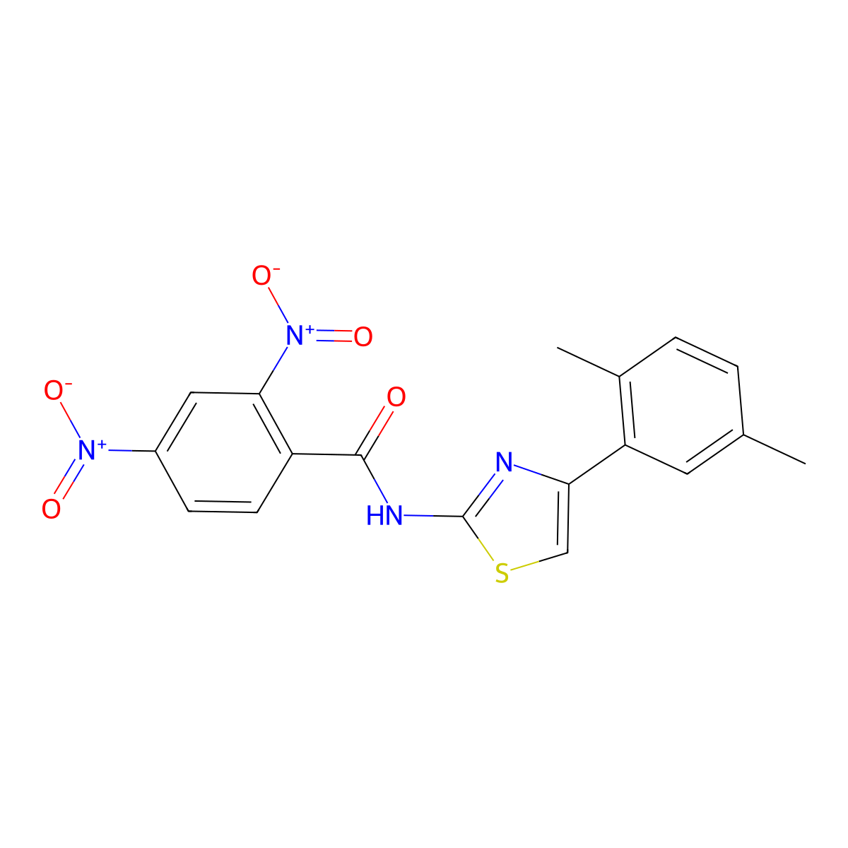N-[4-(2,5-dimethylphenyl)-1,3-thiazol-2-yl]-2,4-dinitrobenzamide molecular structure, CAS 312591-40-5