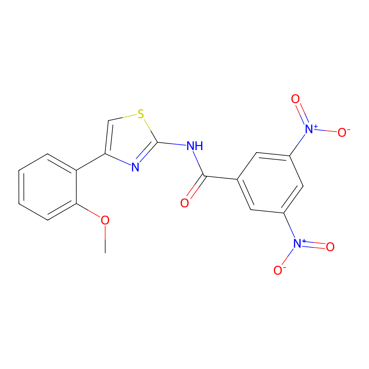 N-[4-(2-methoxyphenyl)-1,3-thiazol-2-yl]-3,5-dinitrobenzamide molecular structure, CAS 312591-42-7