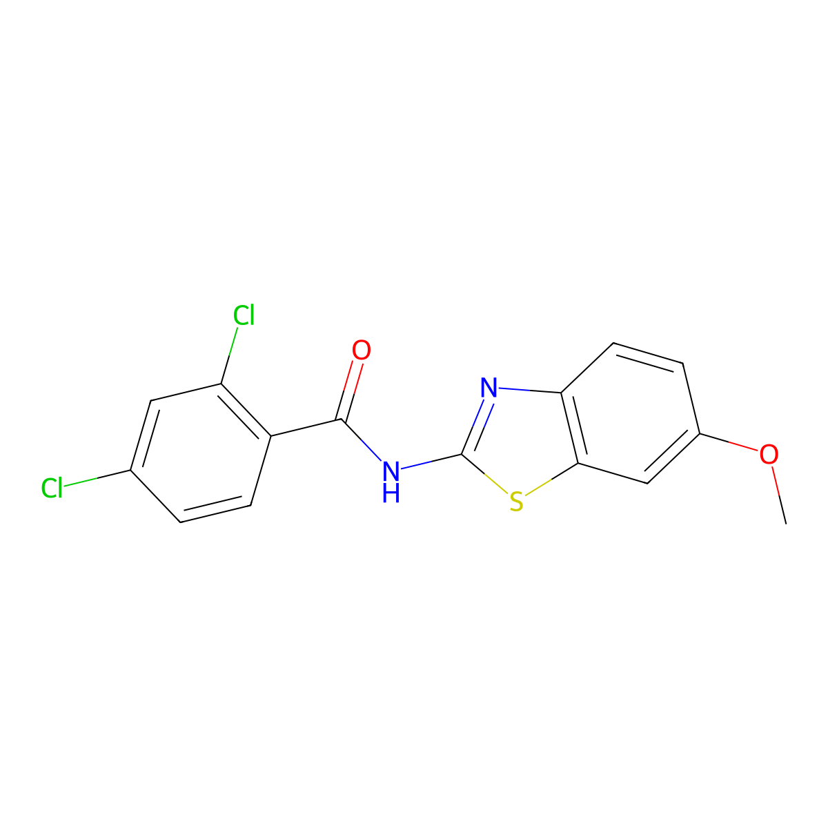 2,4-dichloro-N-(6-methoxy-1,3-benzothiazol-2-yl)benzamide molecular structure, CAS 312591-80-3