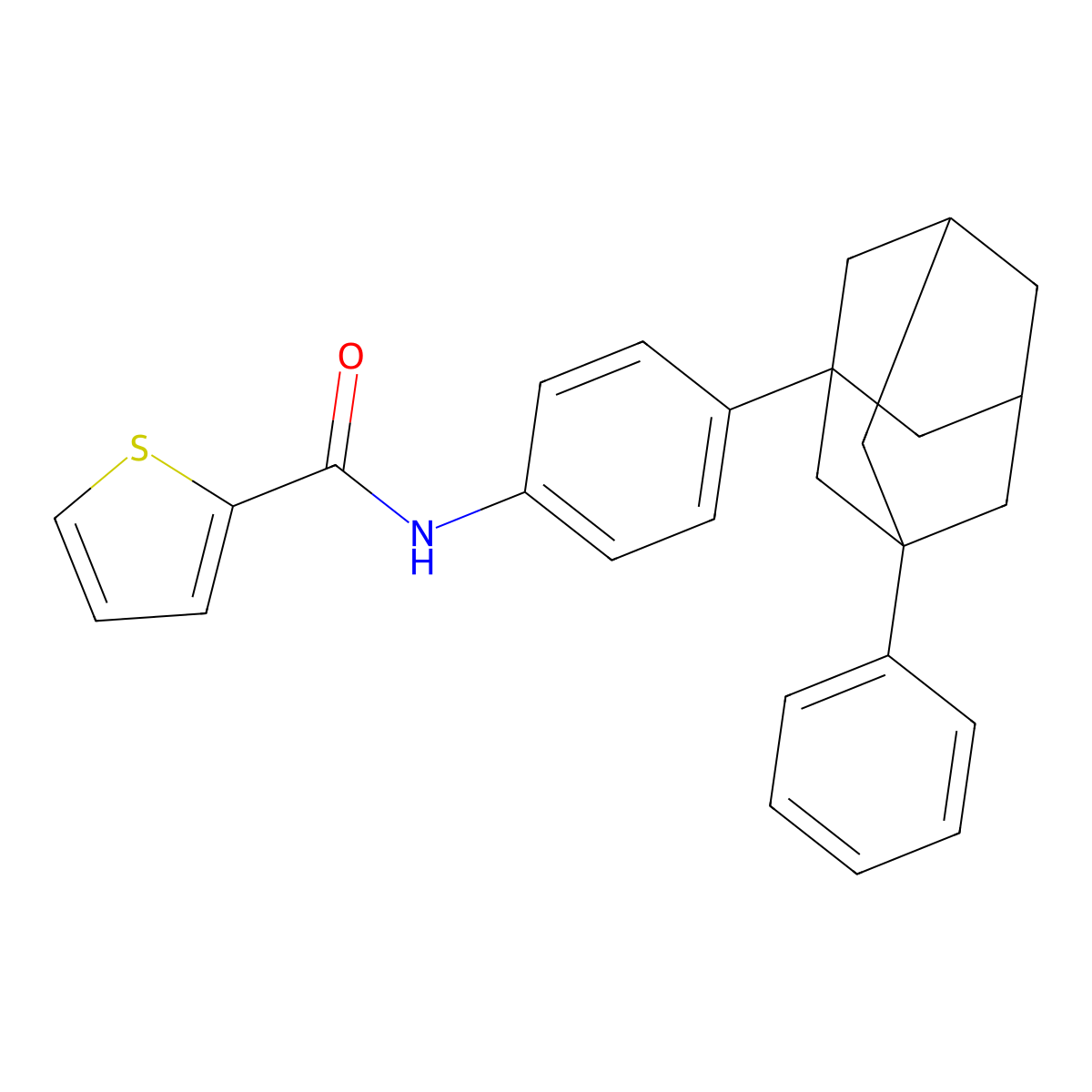 N-[4-(3-phenyl-1-adamantyl)phenyl]thiophene-2-carboxamide molecular structure, CAS 312592-23-7