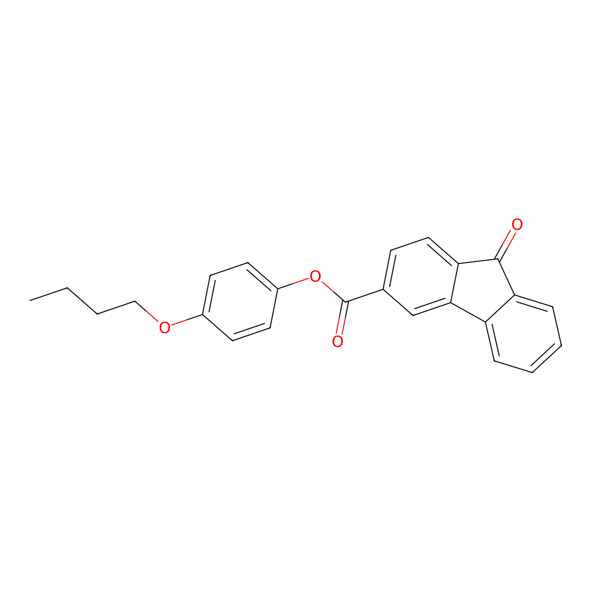 4-butoxyphenyl 9-oxo-9H-fluorene-3-carboxylate molecular structure, CAS 312592-29-3