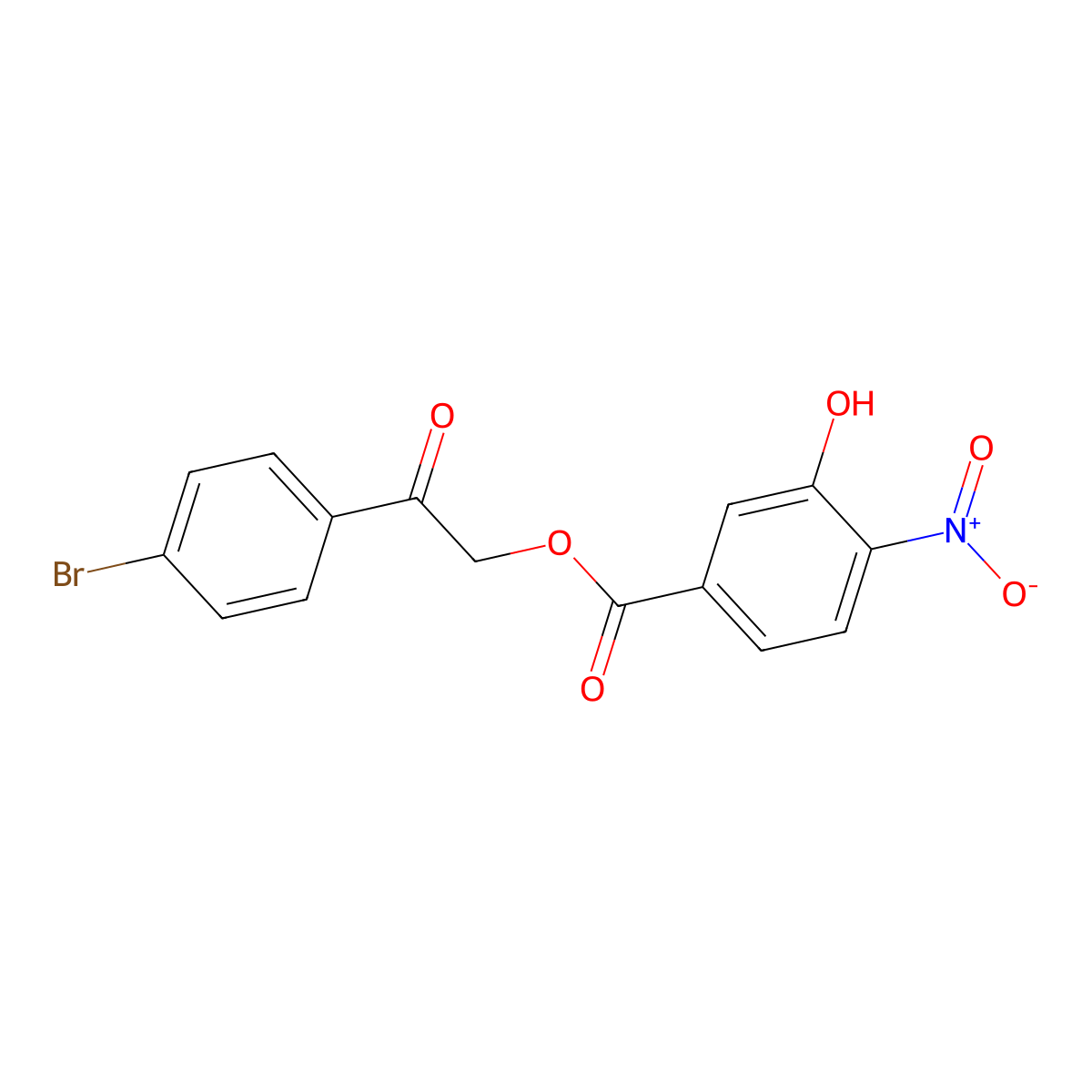 2-(4-Bromophenyl)-2-oxoethyl 3-hydroxy-4-nitrobenzoate molecular structure, CAS 312592-33-9