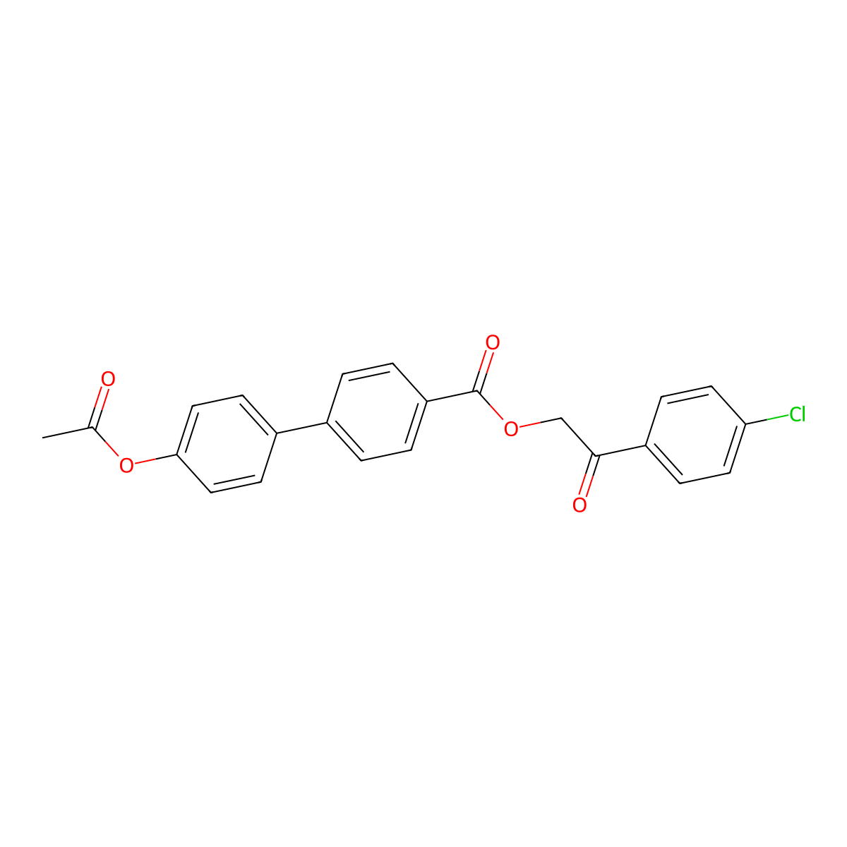 [2-(4-Chlorophenyl)-2-oxoethyl] 4-(4-acetyloxyphenyl)benzoate molecular structure, CAS 312592-37-3