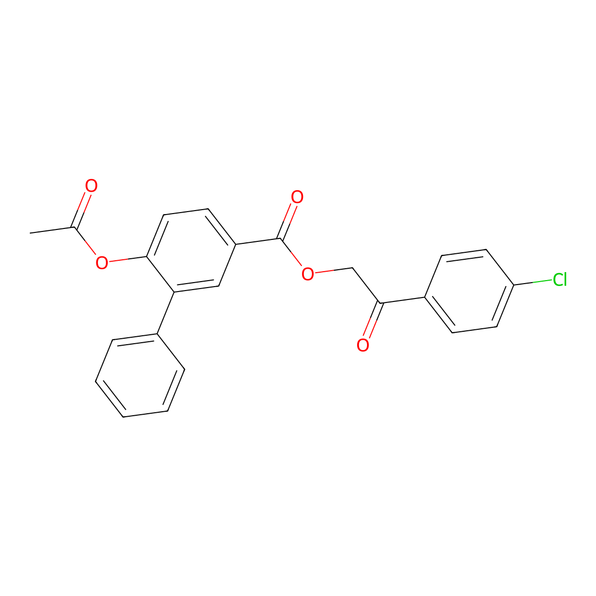 [2-(4-Chlorophenyl)-2-oxoethyl] 4-acetyloxy-3-phenylbenzoate molecular structure, CAS 312592-38-4