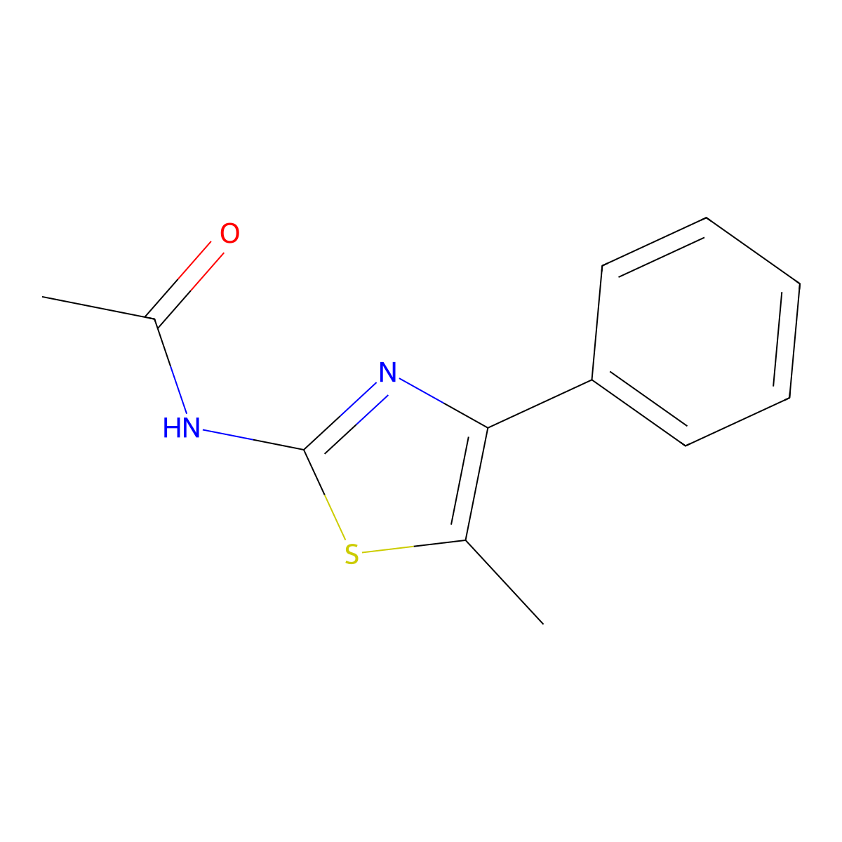 N-(5-methyl-4-phenyl-1,3-thiazol-2-yl)acetamide molecular structure, CAS 312592-52-2