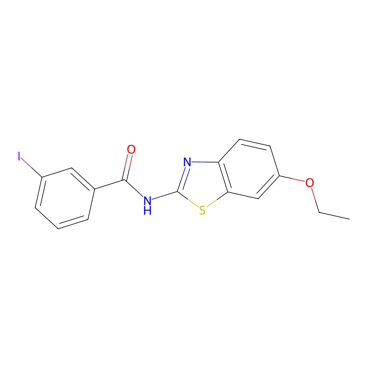 N-(6-ethoxy-1,3-benzothiazol-2-yl)-3-iodobenzamide molecular structure, CAS 312592-67-9