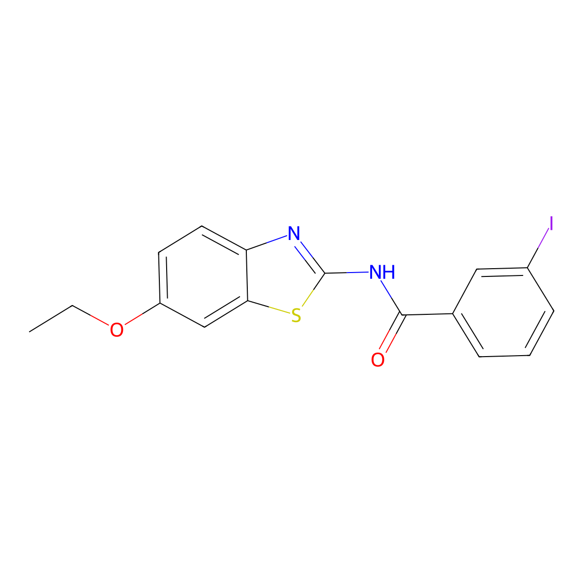 N-(6-ethoxy-1,3-benzothiazol-2-yl)-3-iodobenzamide molecular structure, CAS 312592-67-9