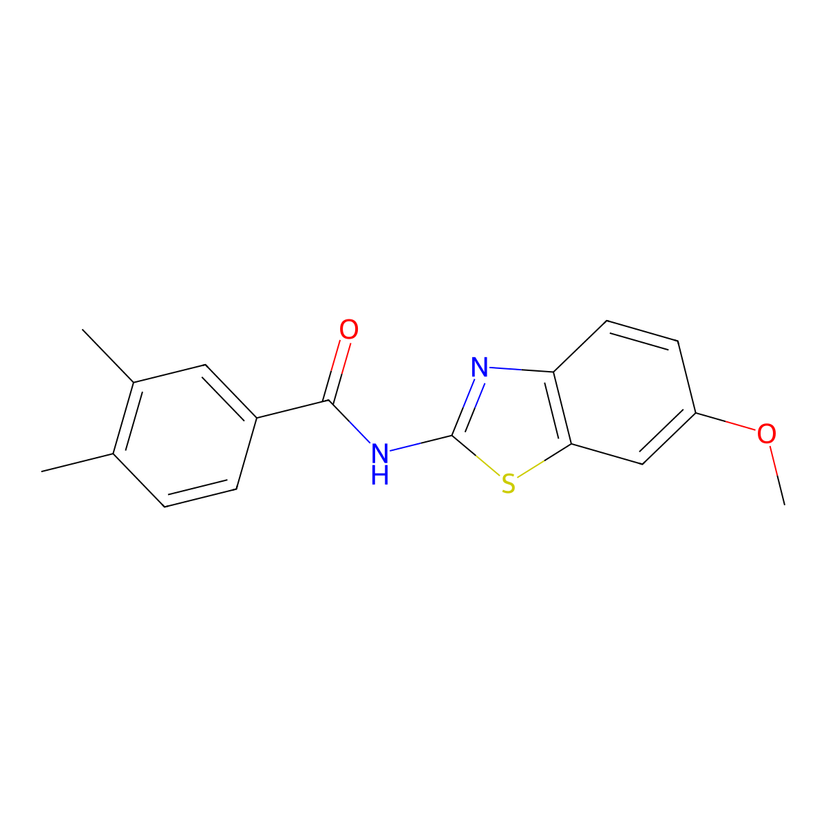 N-(6-methoxy-1,3-benzothiazol-2-yl)-3,4-dimethylbenzamide molecular structure, CAS 312592-68-0