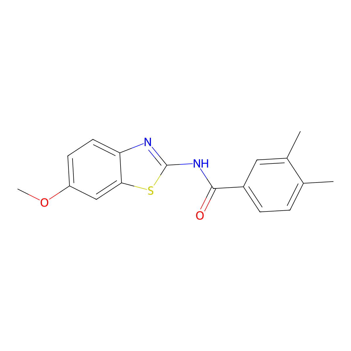 N-(6-methoxy-1,3-benzothiazol-2-yl)-3,4-dimethylbenzamide molecular structure, CAS 312592-68-0