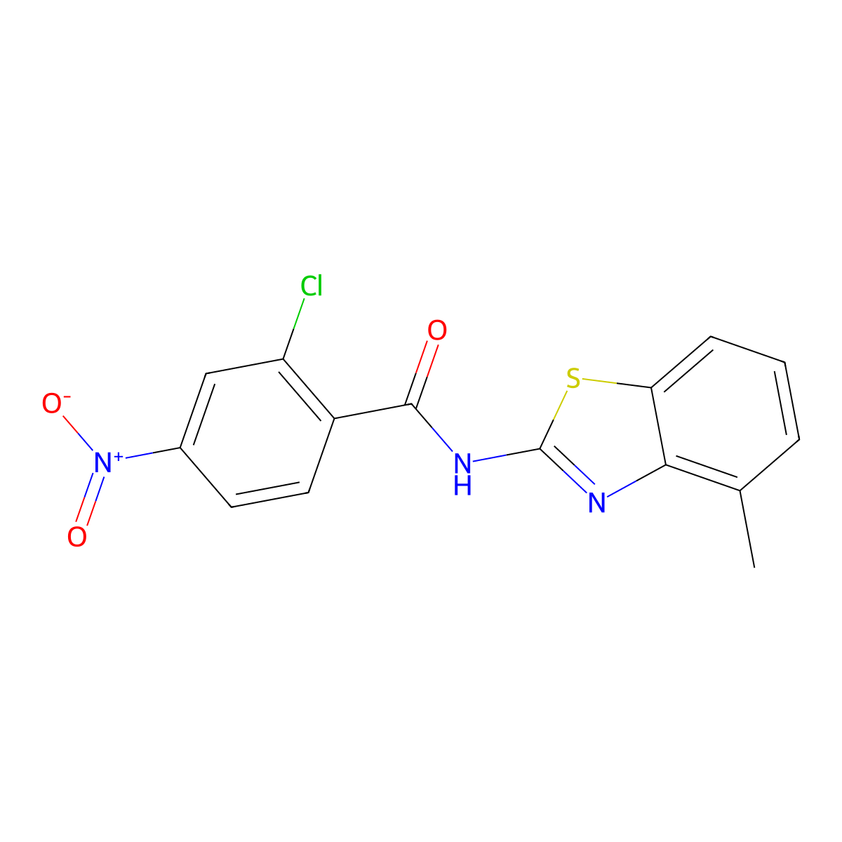 2-chloro-N-(4-methyl-1,3-benzothiazol-2-yl)-4-nitrobenzamide molecular structure, CAS 312592-69-1